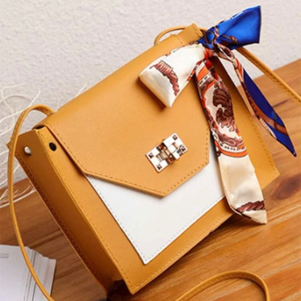 SHEIN Reilly scarf decor crossbody mini purse yellow